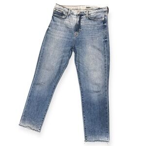 Hudson Zooey High Rise Straight Leg Crop Jeans 31x27 Raw Hem Faded